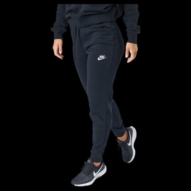Nike Sportswear Club Fleece Women's Mid-Rise Pants BLACK/WHITE Svart