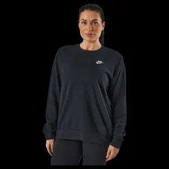 Nike Sportswear Club Fleece Women's Crew BLACK/WHITE Blå Clearance