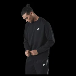 Nike Sportswear Club Men's French Terry Crew BLACK/WHITE Svart Online