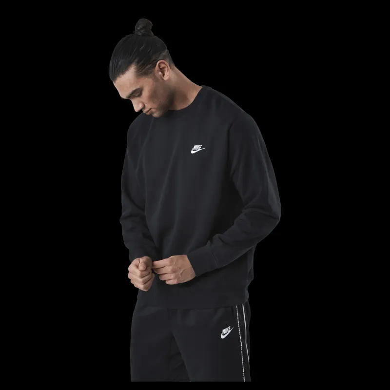 Nike Sportswear Club Men's French Terry Crew BLACK/WHITE Svart Online