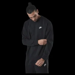 Nike Sportswear Club Men's French Terry Crew BLACK/WHITE Svart Online