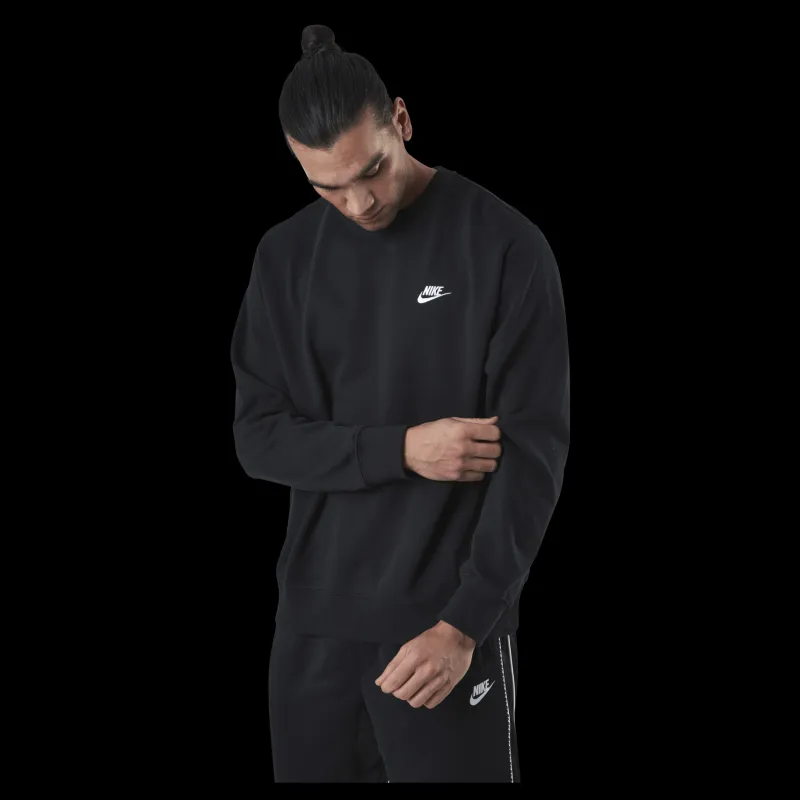Nike Sportswear Club Men's French Terry Crew BLACK/WHITE Svart Online