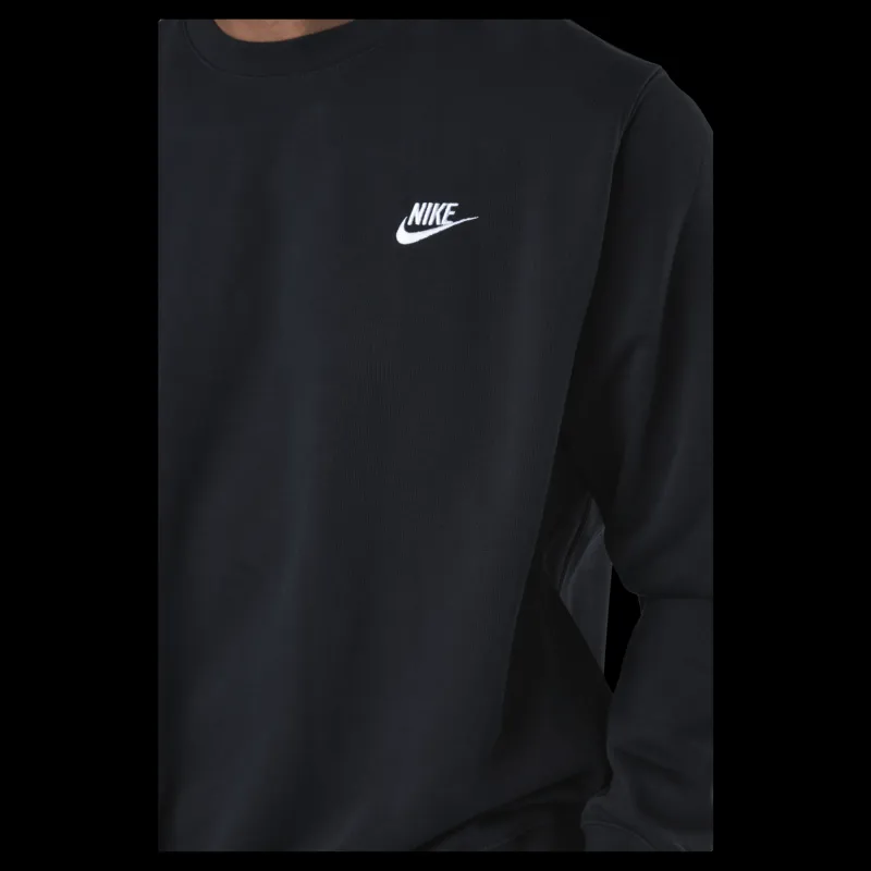 Nike Sportswear Club Men's French Terry Crew BLACK/WHITE Svart Online