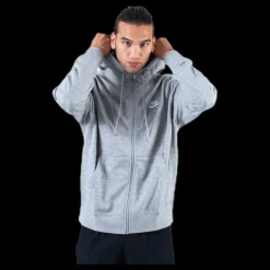 Nike Sportswear Club Men's Full-Zip Hoodie DK GREY HEATHER/MATTE SILVER/WHITE Grå Discount