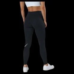 Nike Sportswear Essential Women's Mid-Rise Swoosh Leggings BLACK/WHITE Svart Online