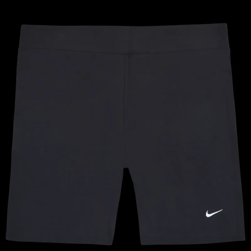 Nike Sportswear Essential Women's Mid-Rise Bike Shorts (Plus Size) BLACK/WHITE Svart New