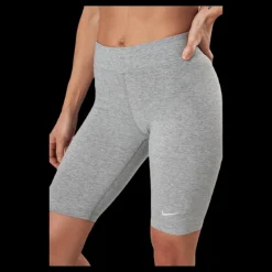 Nike Sportswear Essential Women's Mid-Rise Bike Shorts DK GREY HEATHER/WHITE Grå