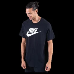 New Nike Sportswear Men's T-Shirt BLACK/WHITE Svart