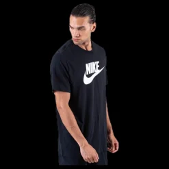 New Nike Sportswear Men's T-Shirt BLACK/WHITE Svart