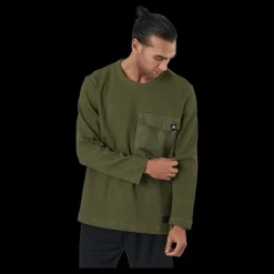 adidas Sportswear Pocket Waffle Knit Crew Focus Olive Grön New