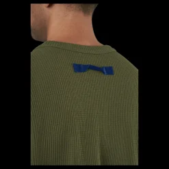 adidas Sportswear Pocket Waffle Knit Crew Focus Olive Grön New