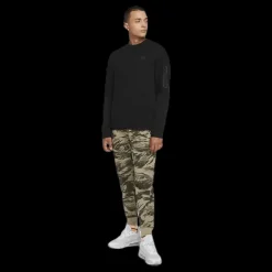 Online Nike Sportswear Tech Fleece Men's Crew Sweatshirt BLACK/BLACK Svart