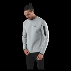 Nike Sportswear Tech Fleece Men's Crew Sweatshirt DK GREY HEATHER/BLACK Grå Online