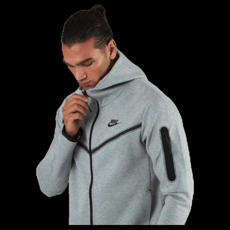 Nike Sportswear Tech Fleece Men's Full-Zip Hoodie DK GREY HEATHER/BLACK Grå Best
