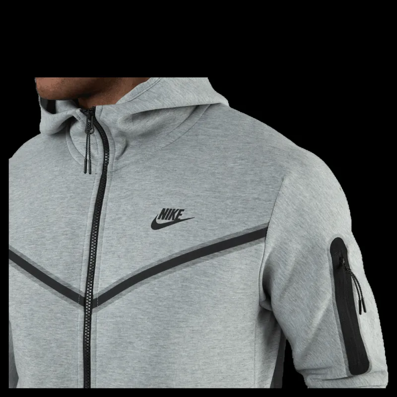 Nike Sportswear Tech Fleece Men's Full-Zip Hoodie DK GREY HEATHER/BLACK Grå Best