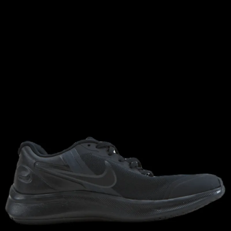 Discount Nike Star Runner 3 Big Kids' Road Running Shoes BLACK/BLACK-DK SMOKE GREY Svart