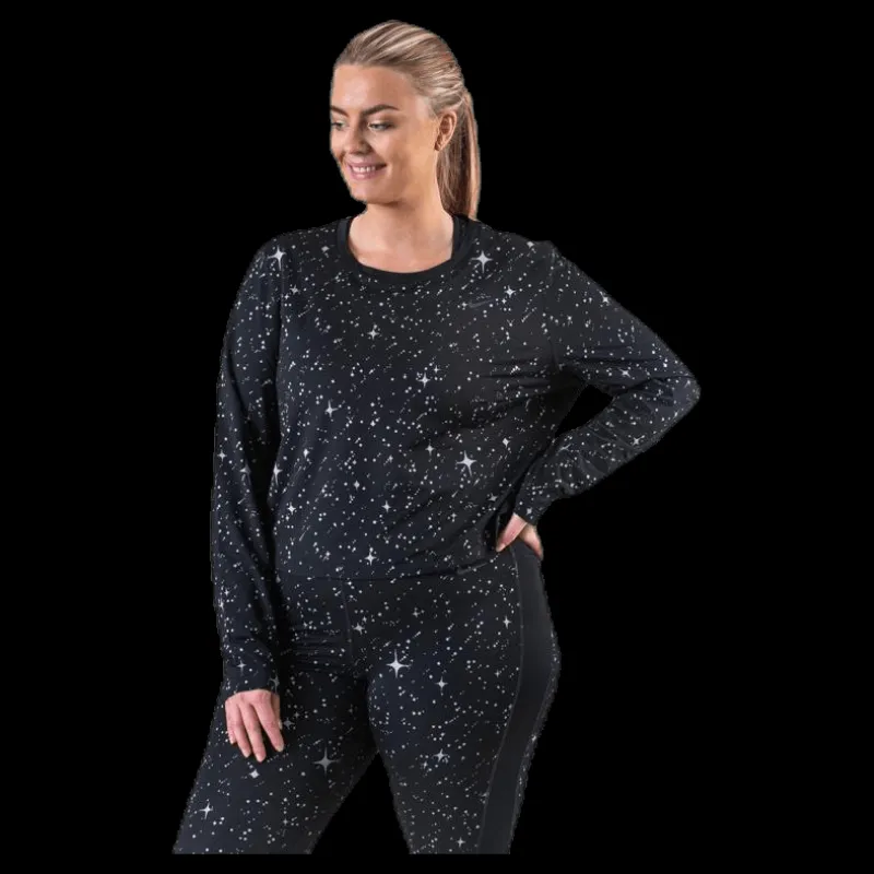 Clearance Nike Starry Night MTLC Top Plus Black/Grey Svart