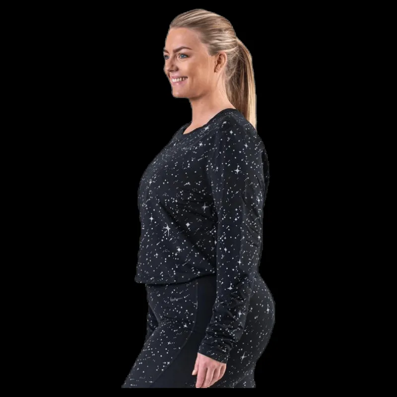 Clearance Nike Starry Night MTLC Top Plus Black/Grey Svart