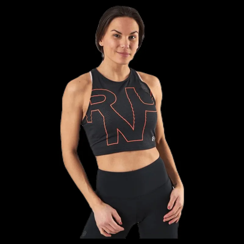 Hot Under Armour Streaker 2.0 Run Crop Top Black Svart