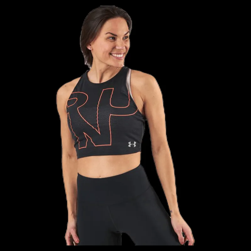Hot Under Armour Streaker 2.0 Run Crop Top Black Svart
