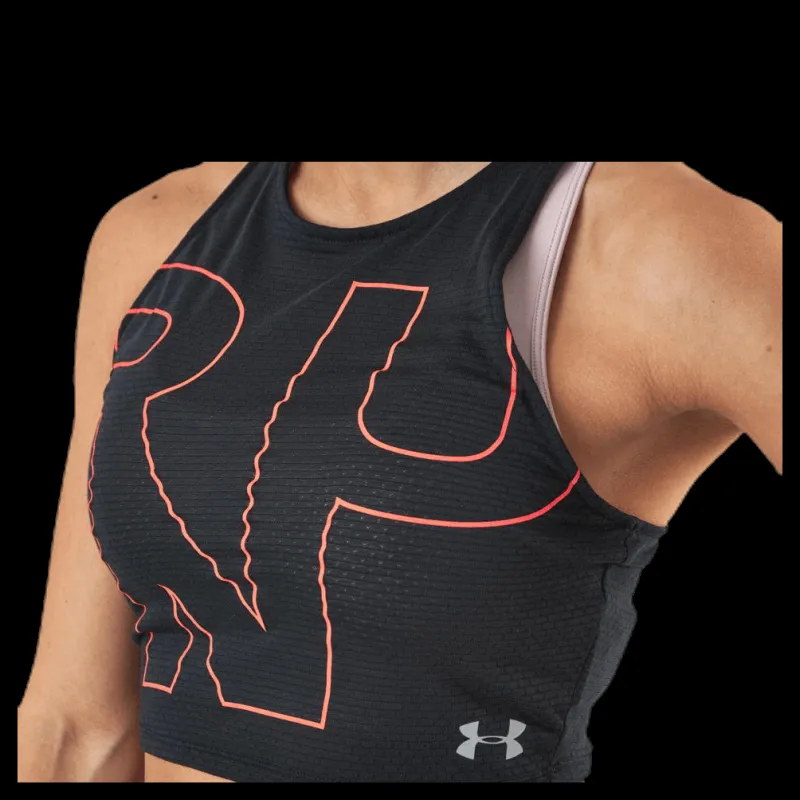 Hot Under Armour Streaker 2.0 Run Crop Top Black Svart