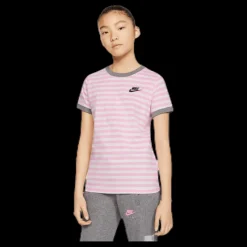 New Nike Stripe Ringer Jr Pink Flerfärgad