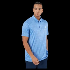 adidas Stripe Zip Golf Polo Shirt Blufus/White Blå Hot