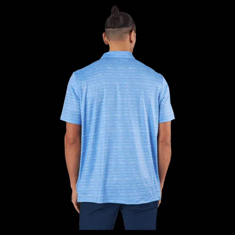 adidas Stripe Zip Golf Polo Shirt Blufus/White Blå Hot