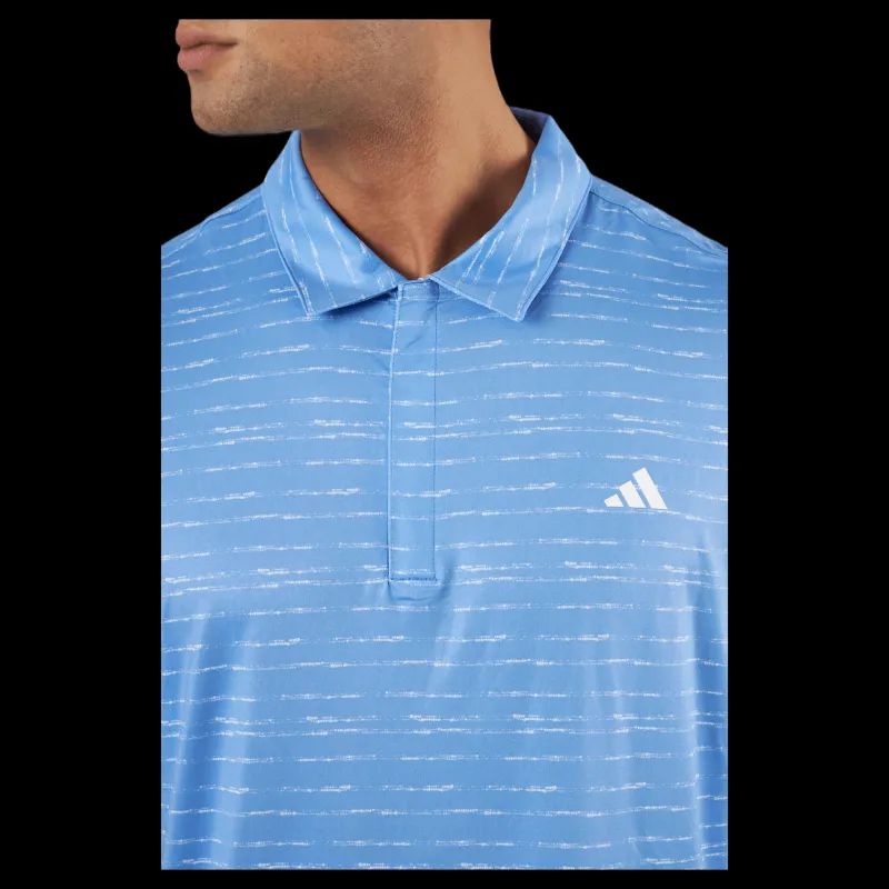 adidas Stripe Zip Golf Polo Shirt Blufus/White Blå Hot