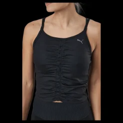 Puma Studio Foundation Ruched Tank Black Svart Clearance