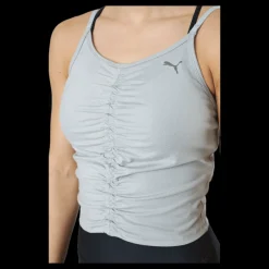 Puma Studio Foundation Ruched Tank Light Gray Heather Vit Hot