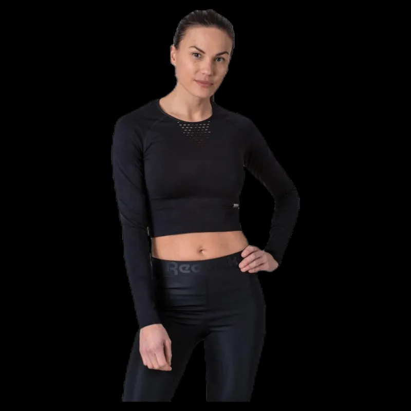 Superdry Studio Seamless Long Sleeve Black Svart