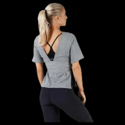 Nike Studio SS Wrap Top Black/Grey Grå Discount