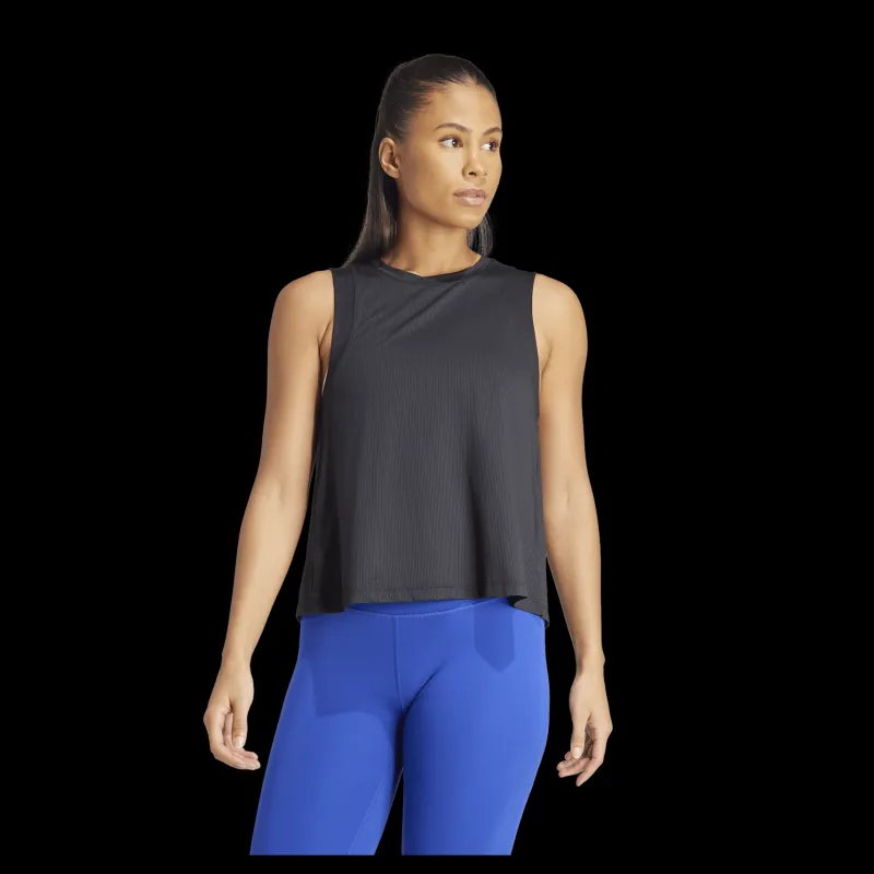 adidas Studio Tank Top Black / Grey Six Svart Discount