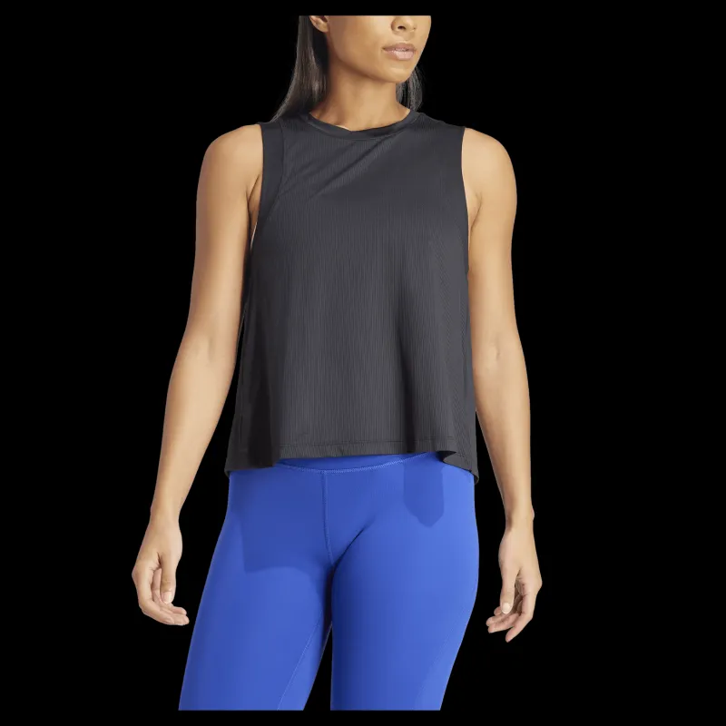 adidas Studio Tank Top Black / Grey Six Svart Discount