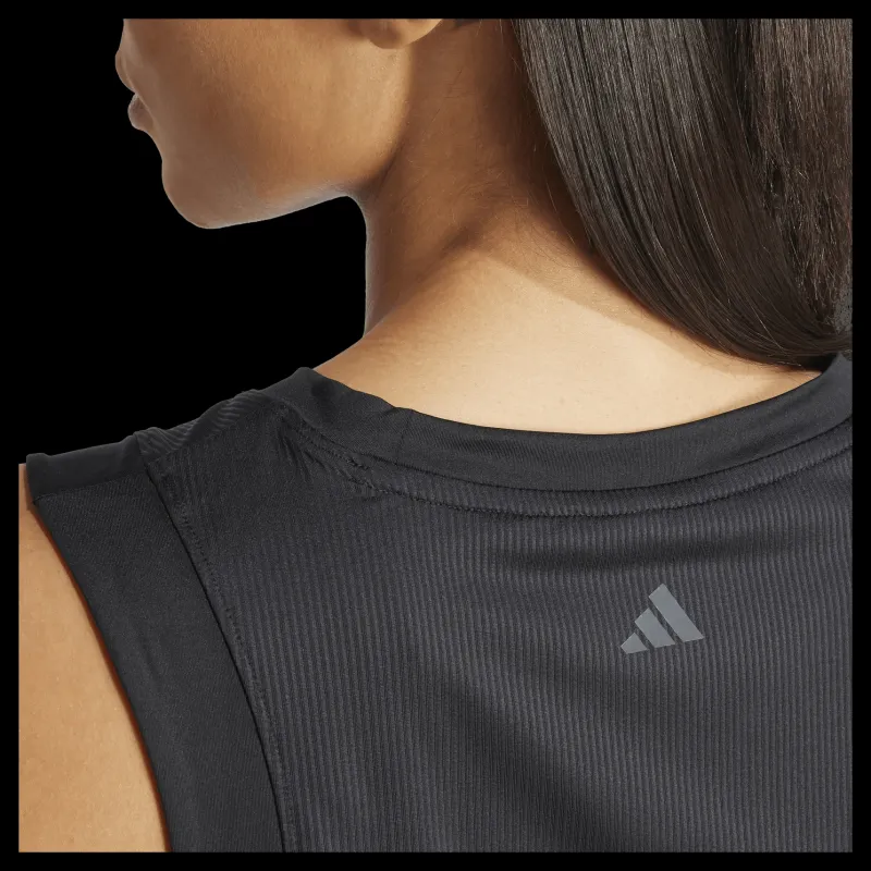 adidas Studio Tank Top Black / Grey Six Svart Discount