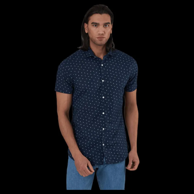 Jack & Jones Summer Blackpool Shirt S/S Blue Blå New
