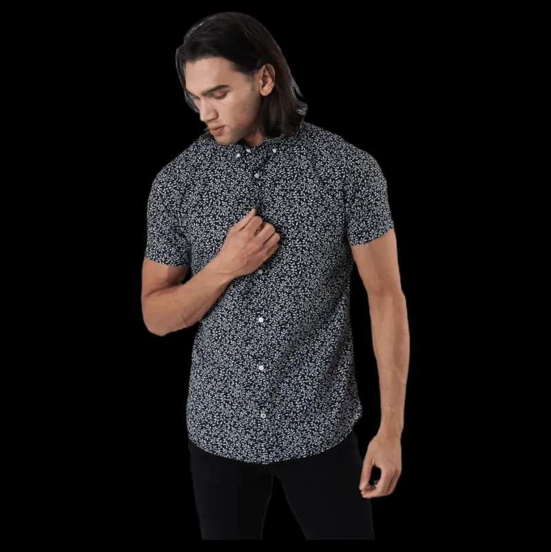 Online Jack & Jones Summer Print Shirt S/s Svart Grå
