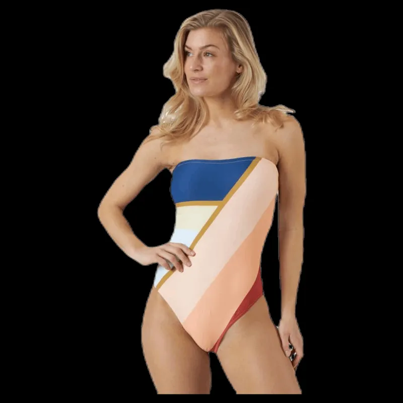 Rip Curl Sunsetters Block Swimsuit Pink Rosa Hot