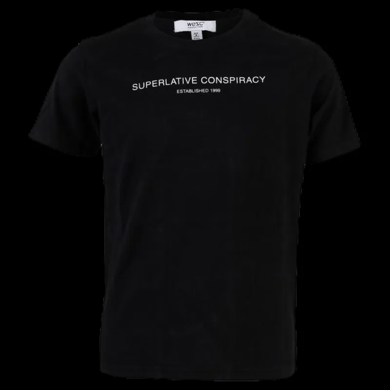 WeSC Superlative Conspiracy Logo Tee Youth Black Svart New