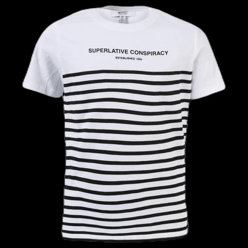 WeSC Superlative Conspiracy Stripe Youth White/Black Vit och Svart Sale