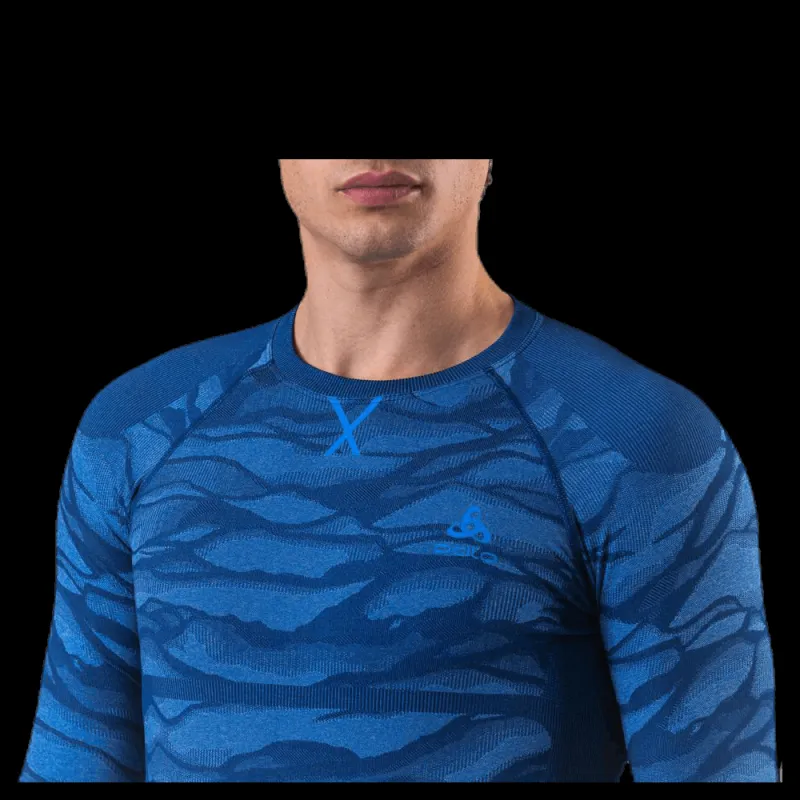 Odlo Suw Top Crew Neck L/S Performance Blackcomb Blue Blå Clearance