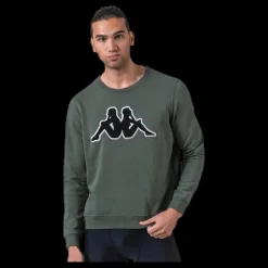 Hot Kappa Sweat RN, Logo Airivit Black/Green Svart och Grön