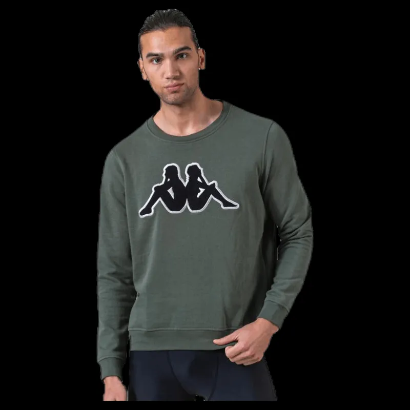 Hot Kappa Sweat RN, Logo Airivit Black/Green Svart och Grön
