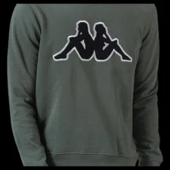 Hot Kappa Sweat RN, Logo Airivit Black/Green Svart och Grön