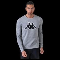 Hot Kappa Sweat RN, Logo Airivit Black/Grey Svart och Grå