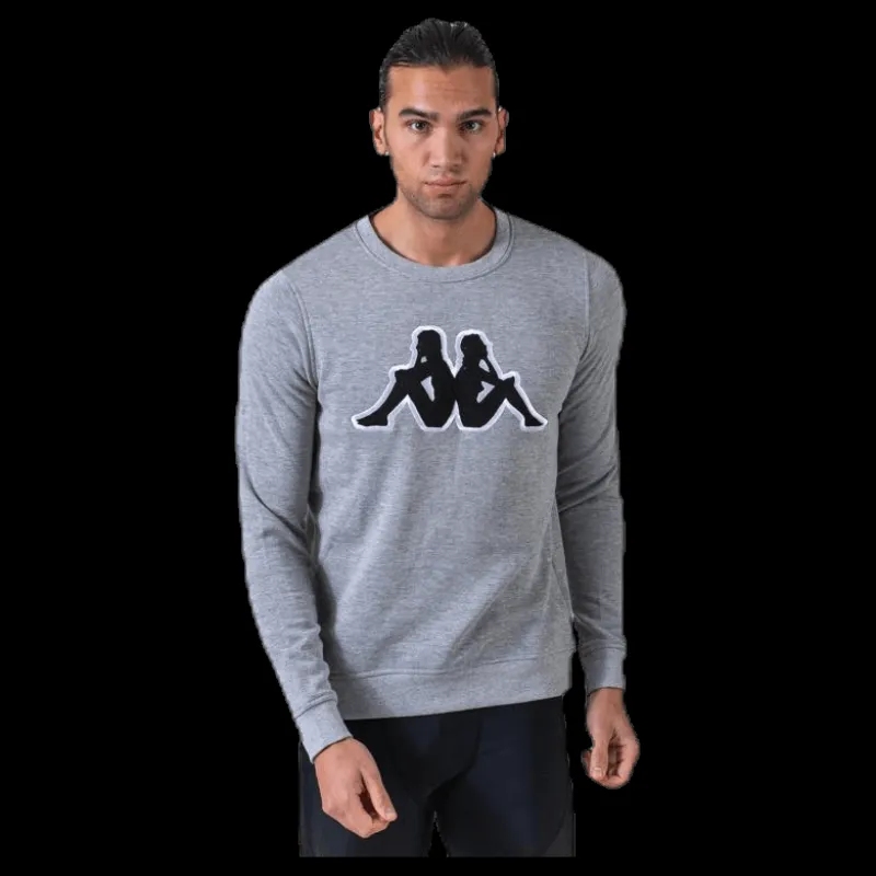 Hot Kappa Sweat RN, Logo Airivit Black/Grey Svart och Grå