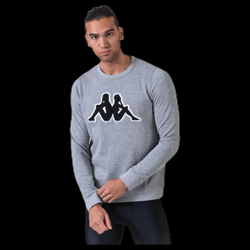 Hot Kappa Sweat RN, Logo Airivit Black/Grey Svart och Grå