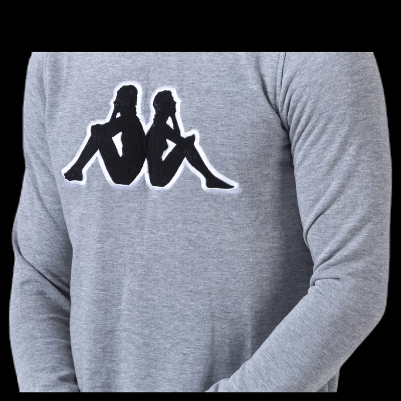 Hot Kappa Sweat RN, Logo Airivit Black/Grey Svart och Grå