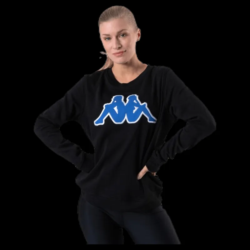 Outlet Kappa Sweat RN, Logo Airivit Blue/Black Svart